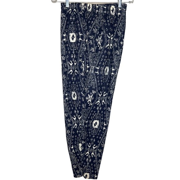 Carole Little size 20W blue & white pants elastic waist Geo print Aztec - Picture 8 of 13